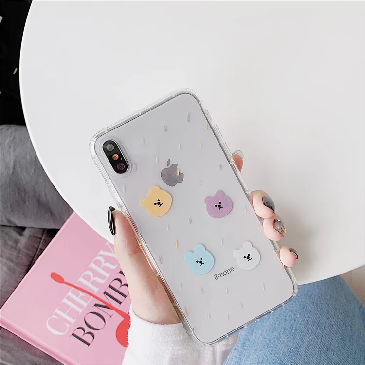 Niceking для iPhone 6, 6s, 7, 8 Plus, X, XR, XS Max, чехол с милым мультяшным медведем, Кроликом, мягкий ТПУ чехол для телефона, для iPhone 11 Pro, Max, чехол