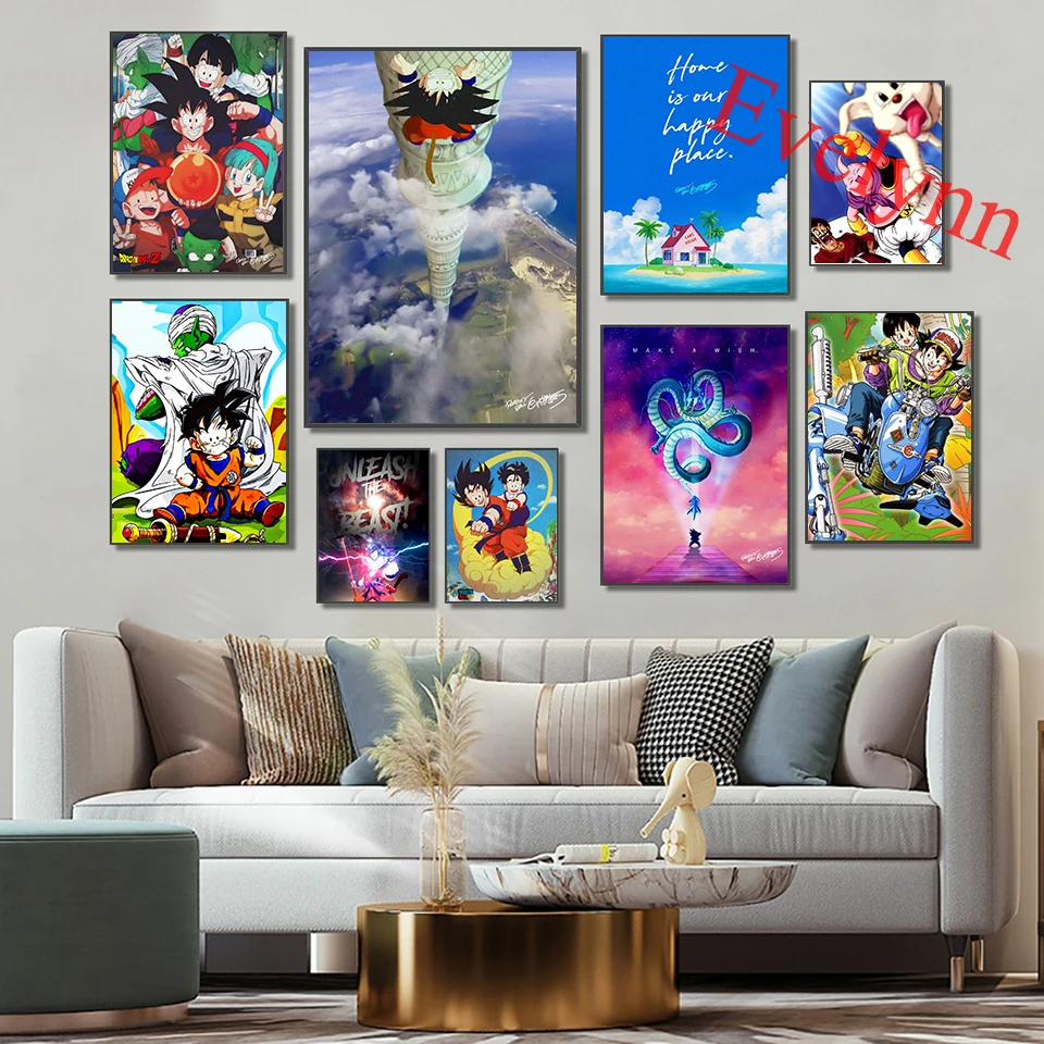 

Anime Dragonball Goku Kame Poster Cartoon Painting Children Room Decor Modern Living Room Decor Canvas Nordic Wall Art Prints