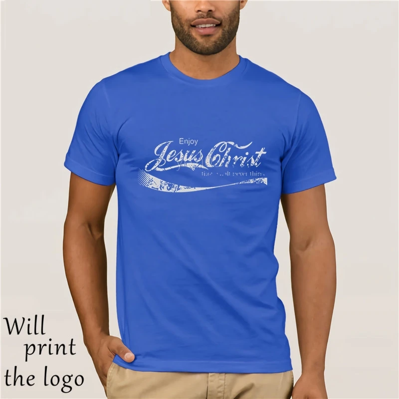 Футболка с надписью Enjoy Jesus Christ You alt Never Thirst Christian Men'S | Мужская одежда