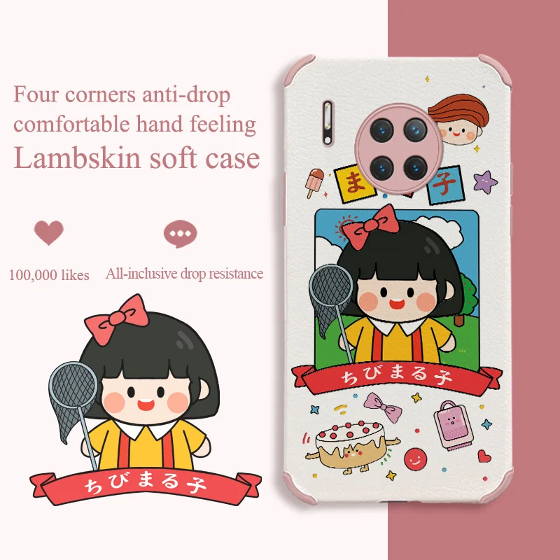 

Cartoon Girl Phone Case For Huawei Mate 30 30Pro 30Lite Pro Lite Liquid Silicone Cover
