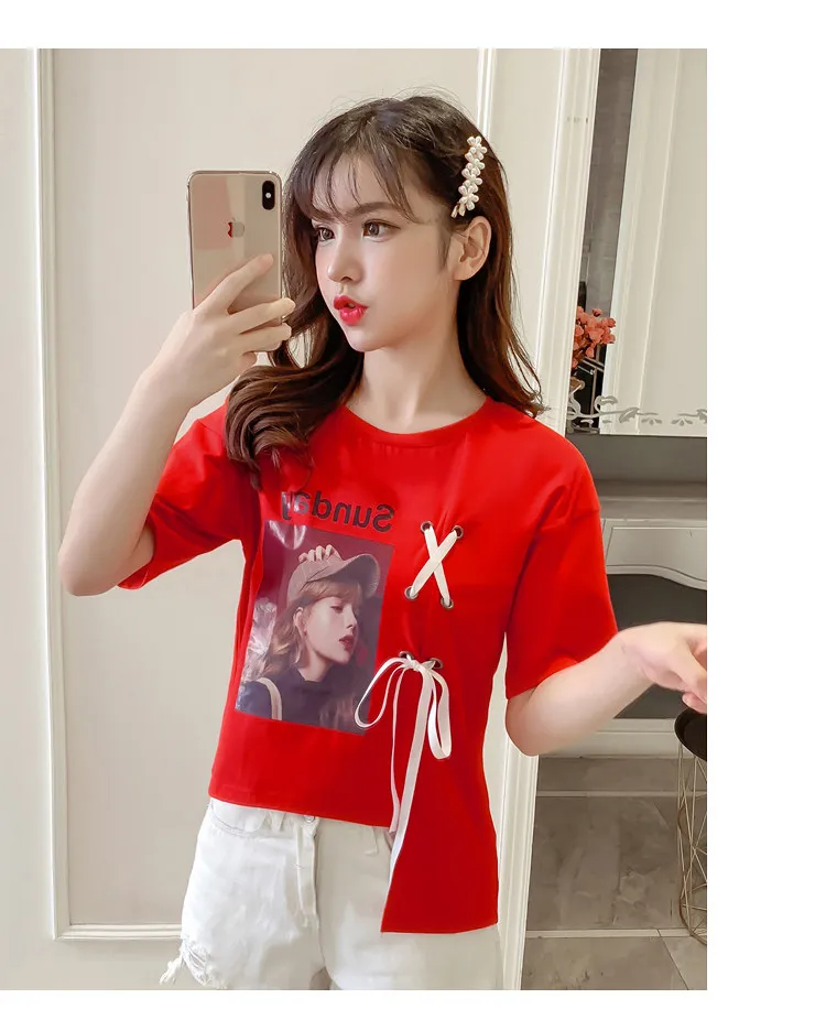 2020 женская рубашка с коротким рукавом Верхняя одежда lvory черная|Футболки| |