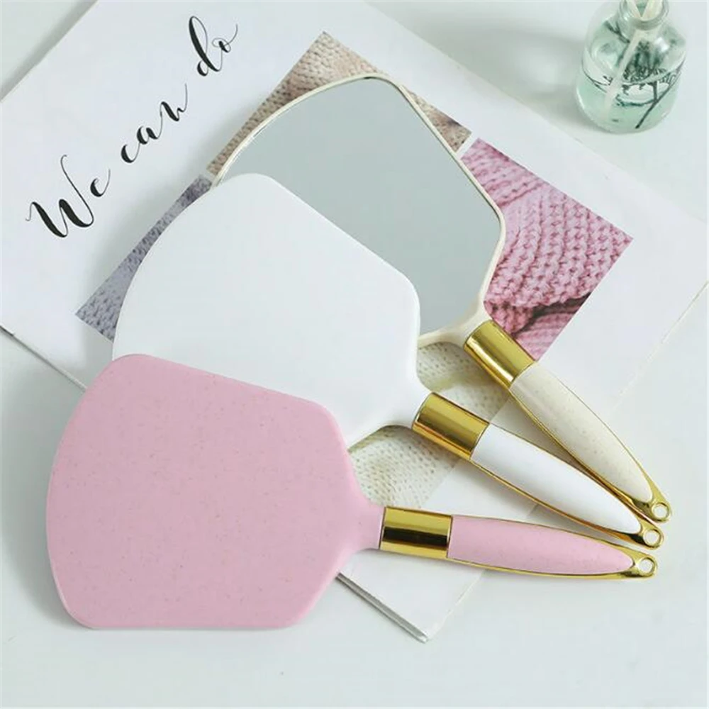 

Vintage Handheld Makeup Mirror Hand Mirror Vanity Mirror SPA Salon Makeup Vanity With Handle Cosmetic Compact Mirror For Women