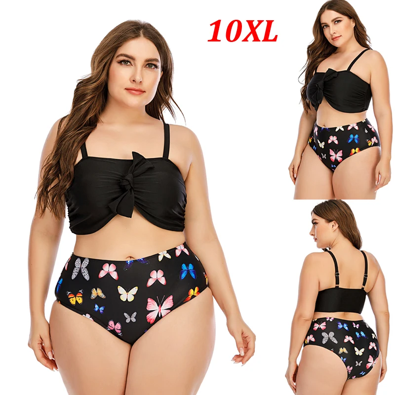 Бикини 10XL, новинка 2021, купальник с высокой талией, купальники с шортами, купальный костюм с цветочным принтом