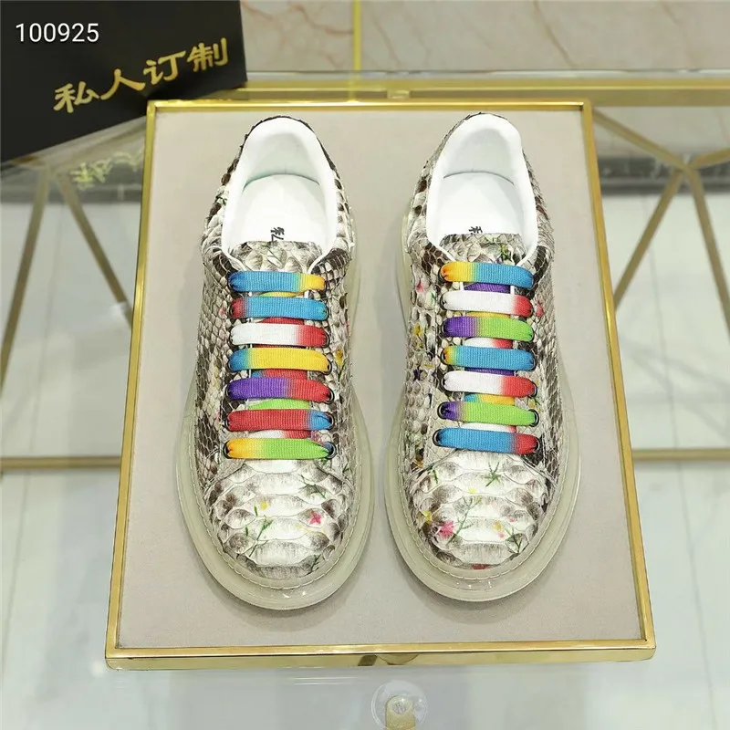 

Кроссовки унисекс из натуральной экзотической кожи, воздушная подушка, натуральная кожа, плоская подошва, на шнуровке, для мужчин и женщин