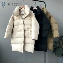 HXJJP, толстая Женская куртка, зима, верхняя одежда, пальто, женское, длинное, повседневное, теплое, оверсайз, пуховик, парка, брендовая