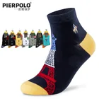 Мужские носки 2021 PIER POLO, разноцветные, деловые, повседневные, дышащие хлопковые носки, носки с узором, Size39-44, оптовая продажа