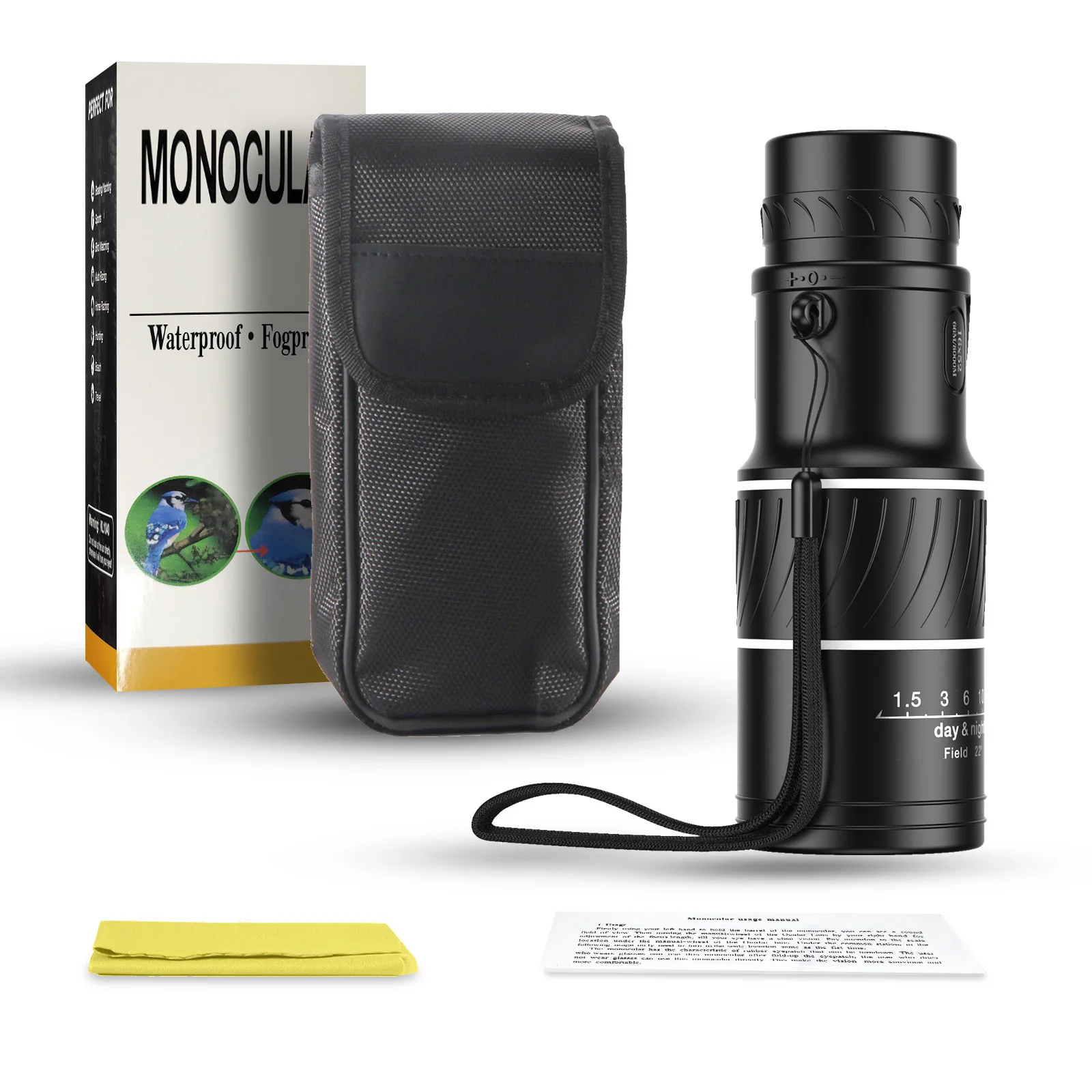 

Waterproof HD 16X52 Monocular Telescope High Over Dual Focus With Night Vision Waterproof Telescope for Outdoor Sports Watching