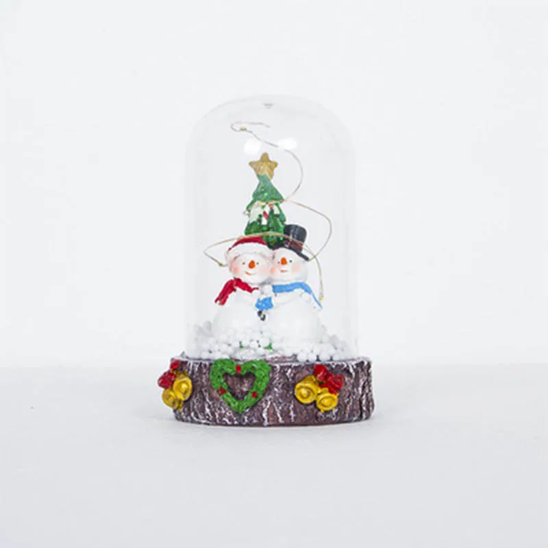 Snowman Рождественские украшения из смолы, украшения для рождества, Санта, снеговик, креативные огни, рождественские украшения для стола, новогодний подарок для детей - Цвет: Snowman