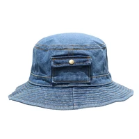 womens mens fashion denim blue fashion bucket hat streetstyle fishermans hat cap korean japanese style sun protection hat unisex
