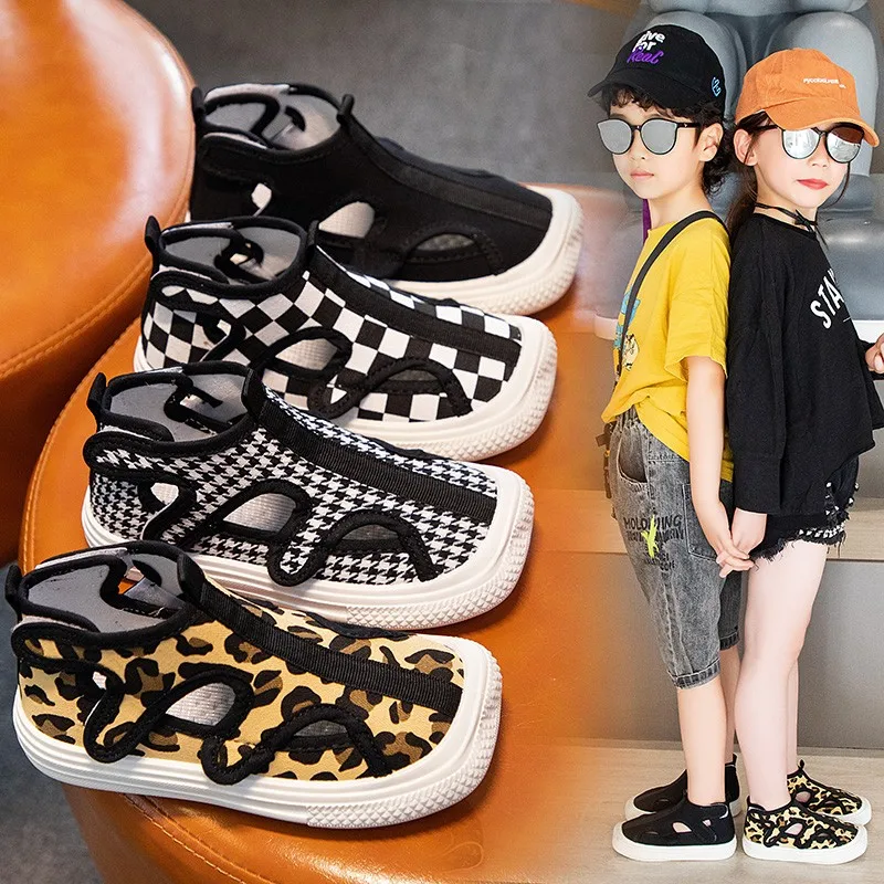 

Spring and autumn fashion children's casual sports shoes boys and girls lightweight breathable running leopard shoes wholesale