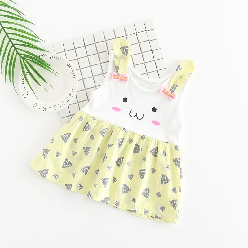 New Baby Girl Clothes Dress Casual Printed Patch Korean Summer Cotton Cute Soft Pretty Clothing Children Kids Dresses | Детская одежда
