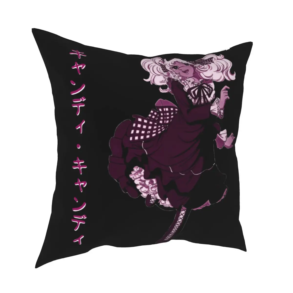 

Квадратный чехол для подушки в стиле аниме карамельных цветов 80s Kawaii манга чехол для подушки на заказ декоративная Подушка на молнии чехол д...