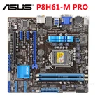Оригинальная материнская плата ASUS P8H61-M Pro, Материнская плата ASUS P8 H61 M LGA1155 uATX DDR 3 DVI VGA USB3.0 16 ГБ, десктопная материнская плата, протестированная, бу