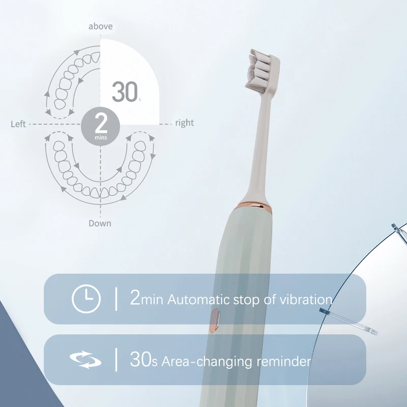 Boyakang Adult Ultrasonic Electr Tooth Brush 4 Cleaning Modes USB Charger Dupont Bristles  IPX7 Waterproof Intelligent Memory