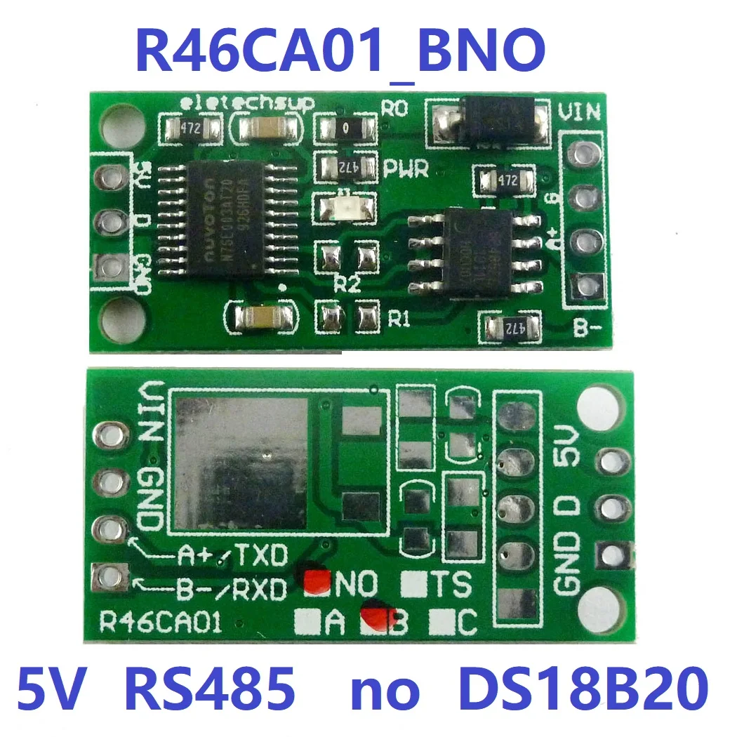 5x R46CA01 Modbus датчик сбора температуры DS18B20 RS485 плата последовательного протокола 3,7 в 5 в 6 в 9 в 12 В 24 В Modbus - Цвет: 5V  RS485 NO 5pcs