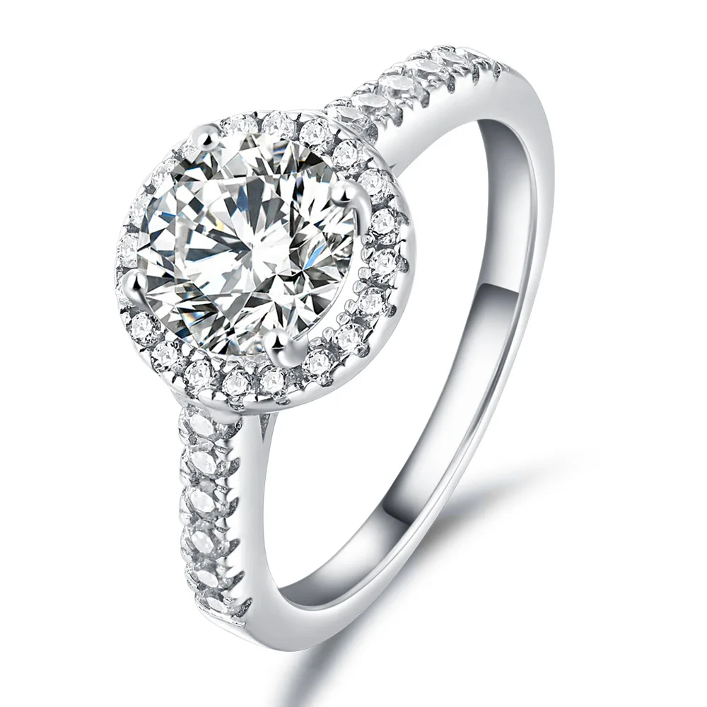 925 драгоценность Женская свадебное кольцо с белым фианитом Прямая поставка