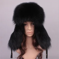 100 real raccoon fur fox fur with real leather mens fur winter hats thick warm ushankacossack bomber hat cap ms 2