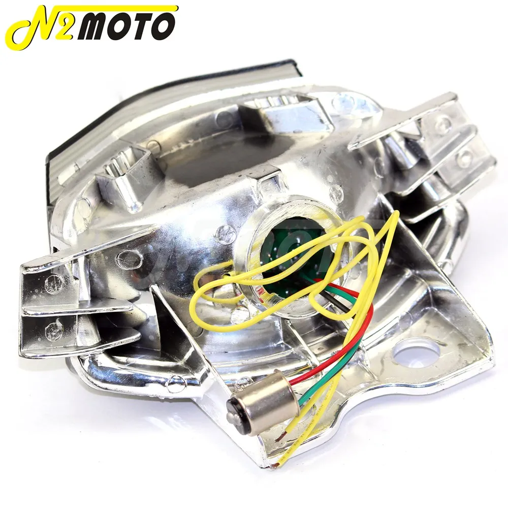 Дым Задний фонарь для мотоцикла стоп сигнал Янтарный/красный светильник Тель