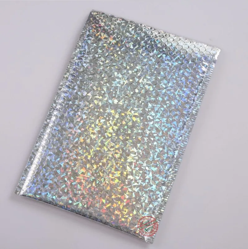 

Laser Bubble Buffer Self Adhesive Seal Bags PE Waterproof Plastic Cellophane Bags Gifts Bag Candy Pouch Jewelry Packaging 50PCS