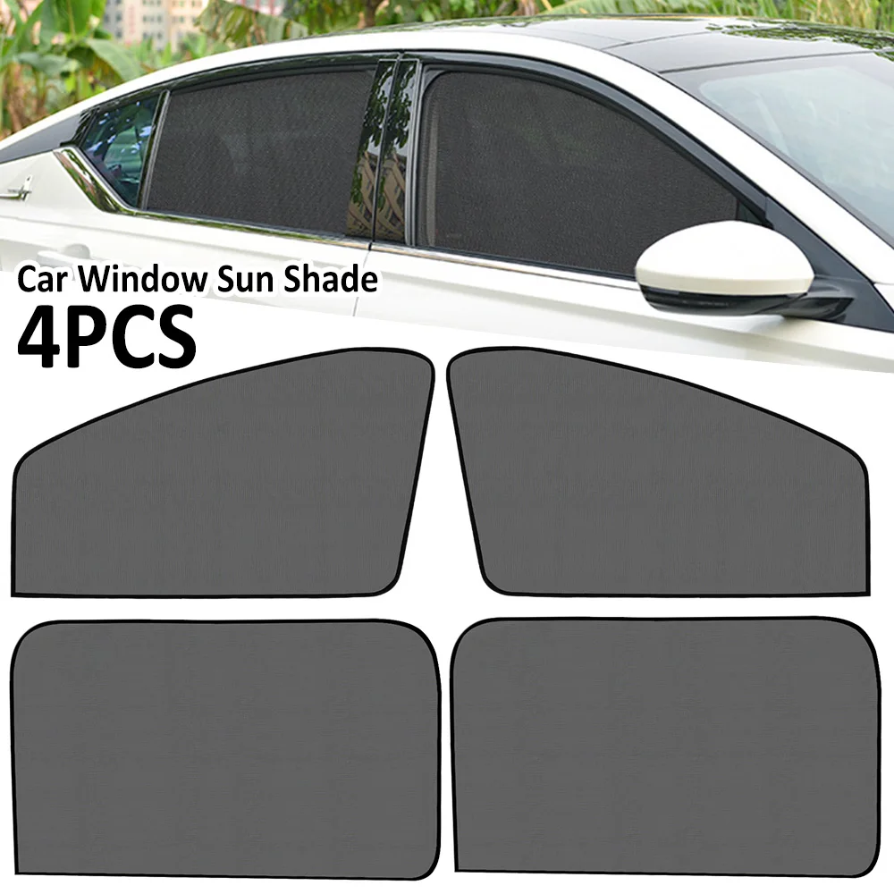 

4 Pcs Magnetic Car Sunshade UV Protection Car Curtain Auto Window Sunshade Side Window Mesh Sun Visor Summer Protection Window