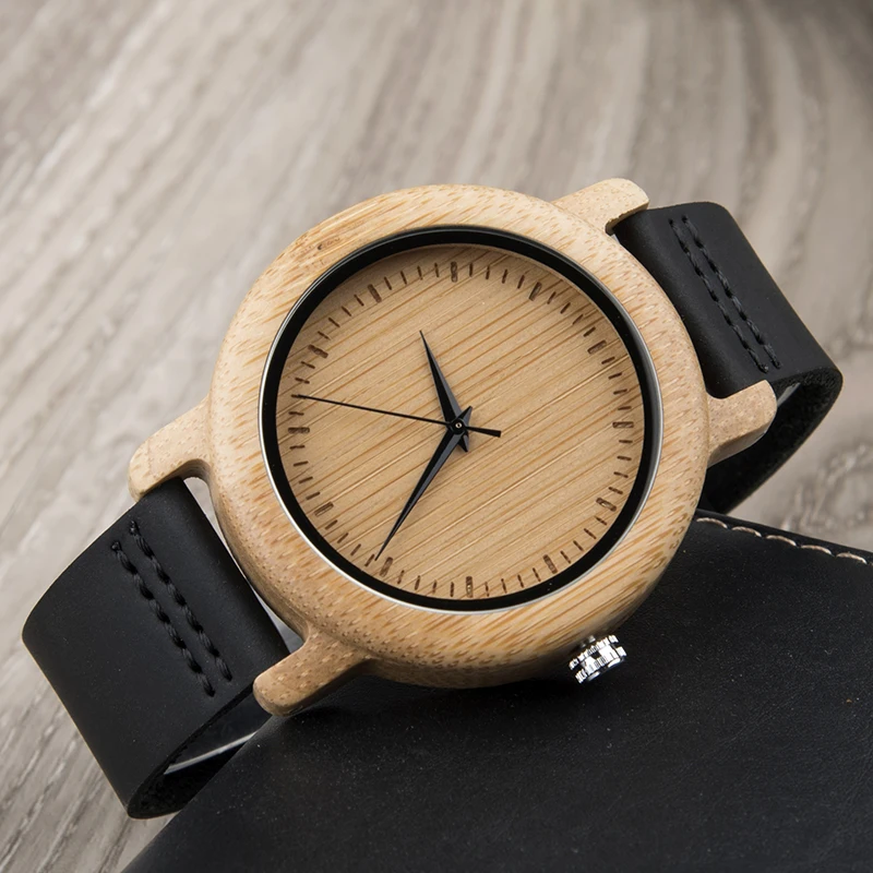 

DODO DEER Men's Leather Strap Wooden Wristwatches часы мужские Simple Fashion Retro Custom Engraving Watch for Him in Gift Box