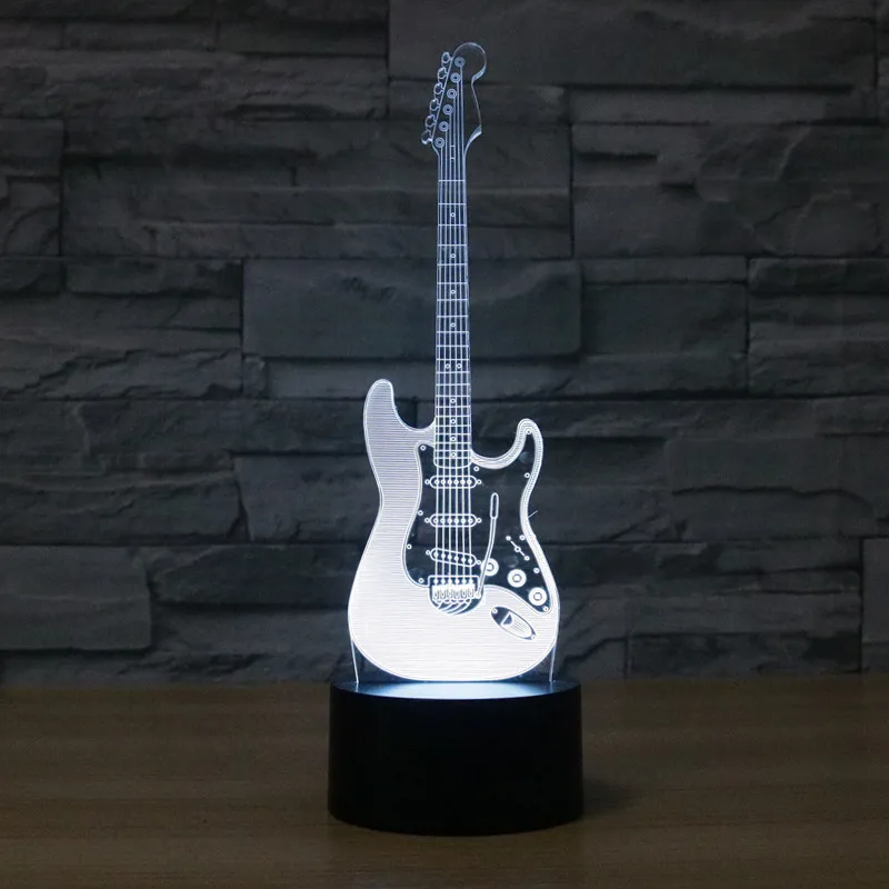 

Electric guitar colorful 3D night light LED colorful touch gradient light gift decoration light