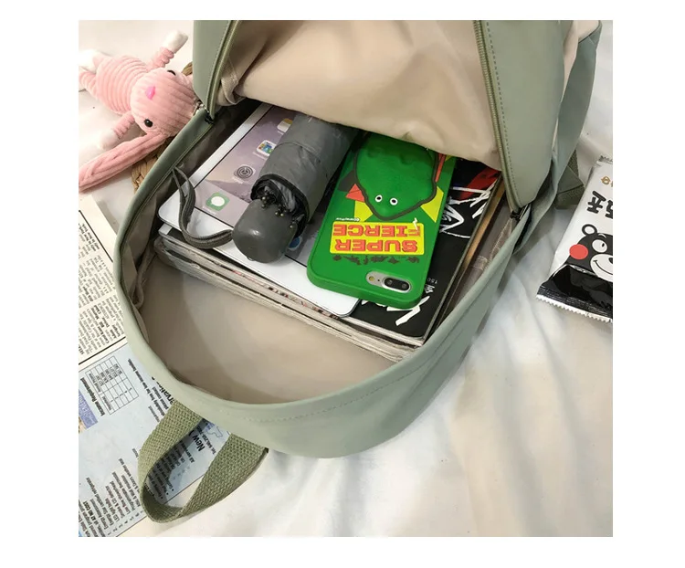 Экологичный Зеленый Нейлоновый Рюкзак на молнии с мультипликационным рисунком