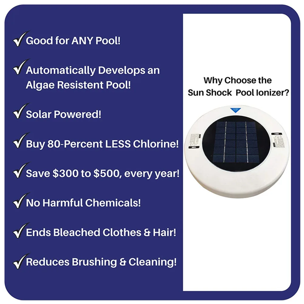 

Solar Pool Ionizer Durable Hot Tub Round Copper Silver Ion White Water Purifier Garden Home Outdoor Cleaning Tool Swimming