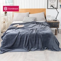 sondeson fashion soft warm gray coral fleece blanket sheet bedspread sofa throw light thin mechanical wash flannel blanket