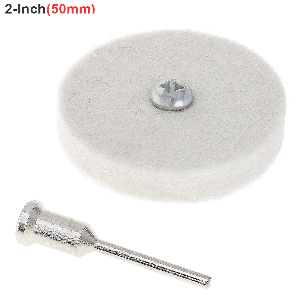 

2 Inch T-shaped White Wool Polishing Wheel Mirror Polishing Buffer Cotton Pad with 3mm Shank Diameter for Surface Polishing