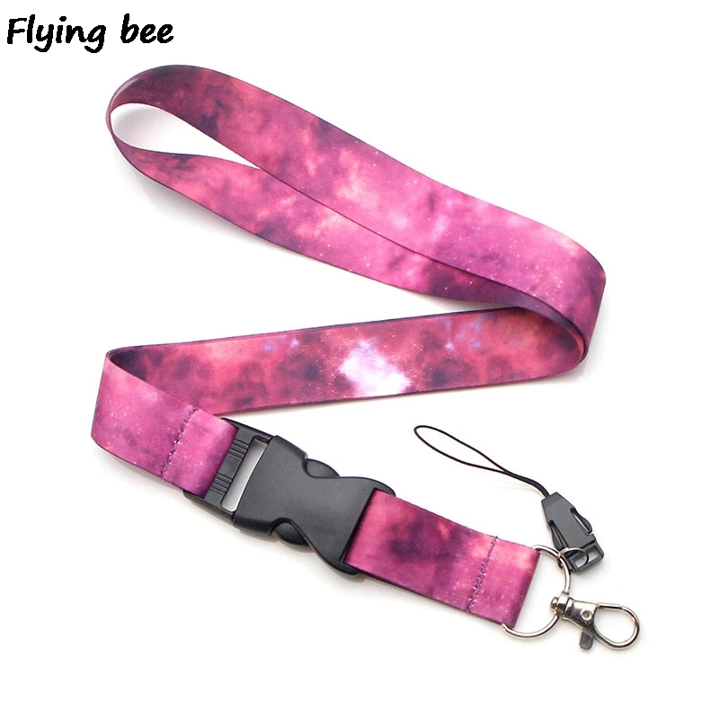 Flyingbee розовый звездное небо шнурок телефон веревочные брелоки для ключей ID карта