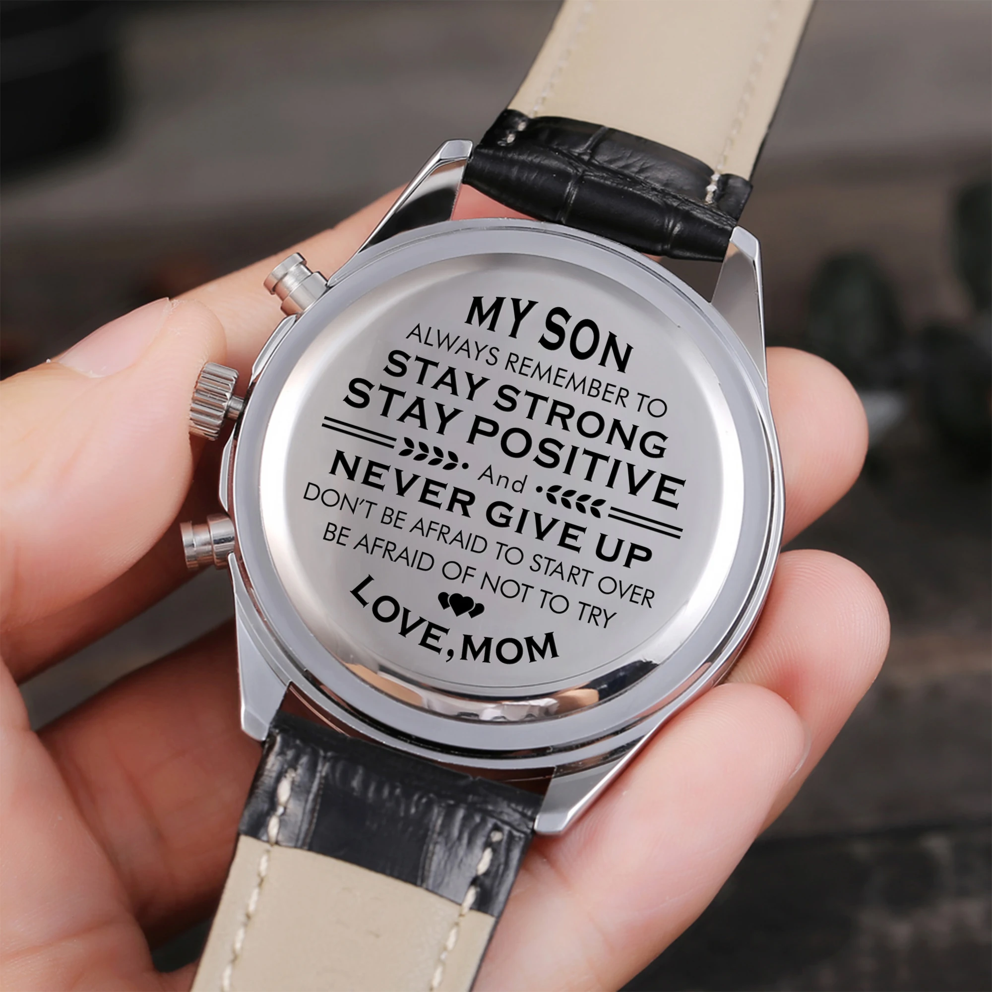 

Mom To My Son Calendar 24-hours Dail Analog Steel Sports Waterproof Men Watches Luxury Brand Leisure Male Wrist Watches