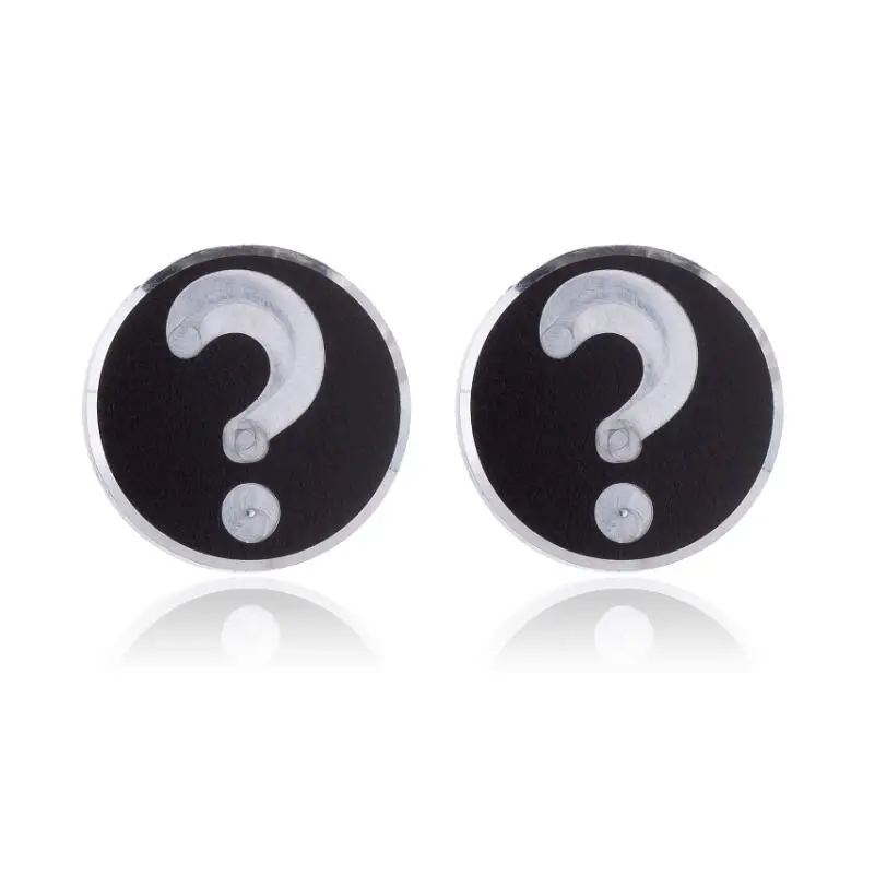 Классические черные серьги-гвоздики Oly2u из нержавеющей стали с изображением Луны