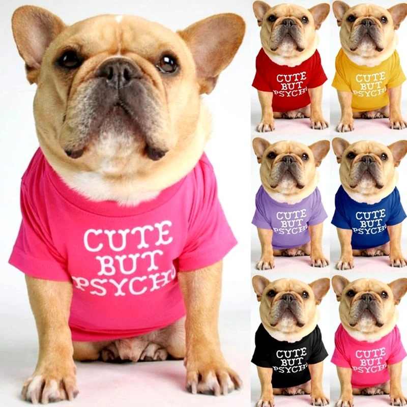 

Summer 2021 French Bulldog Crew Neck T-shirt Teddy Bichon Dog Pet Clothing Perro Clothes dla psa