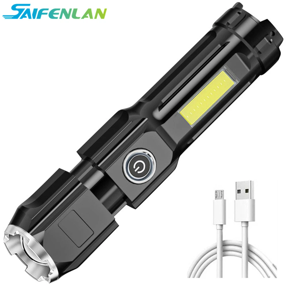 

Мини-фонарь светодиодный Аккумуляторный с зарядкой от USB, портативный Рабочий светильник с COB матрицей, лампа для носветильник освещения, ре...