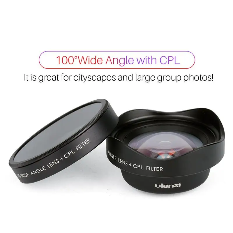Универсальный широкоугольный объектив 16 мм + CPL 3 в 1 для камеры телефото