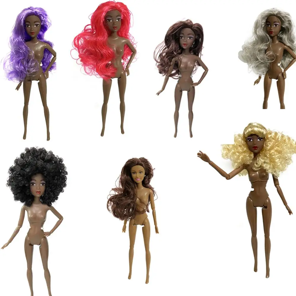 

Free shipping Toy African doll American Doll Accessories Body Joints Change Head Foot Move African Black Girl Gift Pretend Toy