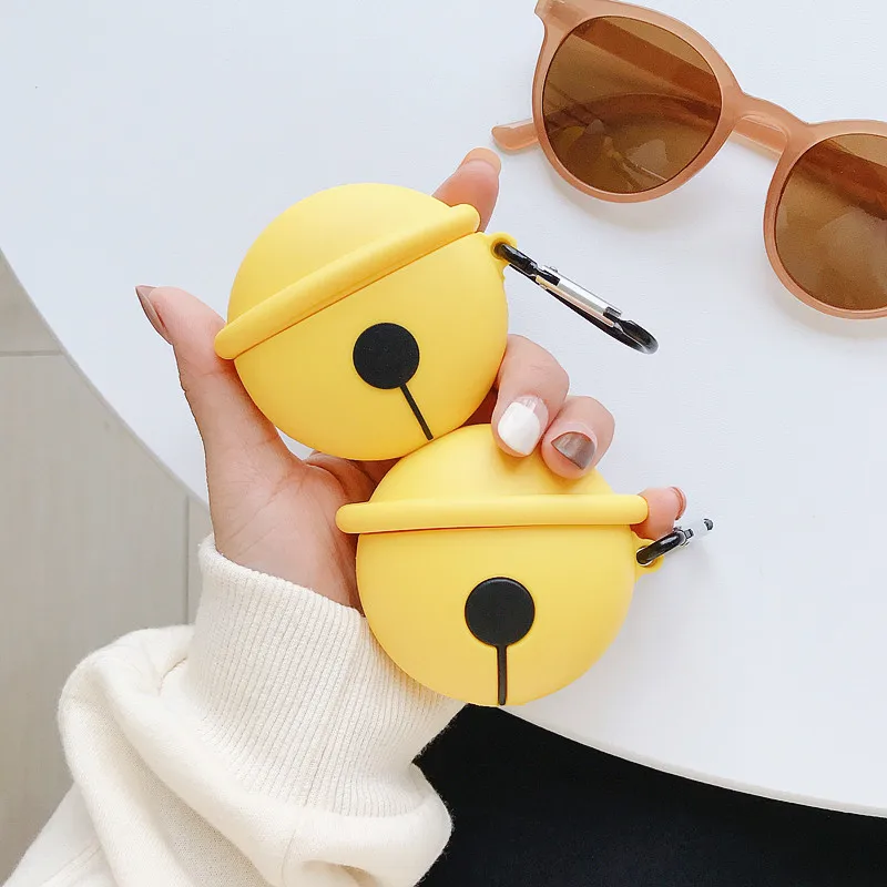 

Cartoon Case for AirPods Cute Cover Silicone Bluetooth Earphone Protective Case for Apple Airpods 2 Finger Ring 3D Doraemon Bell