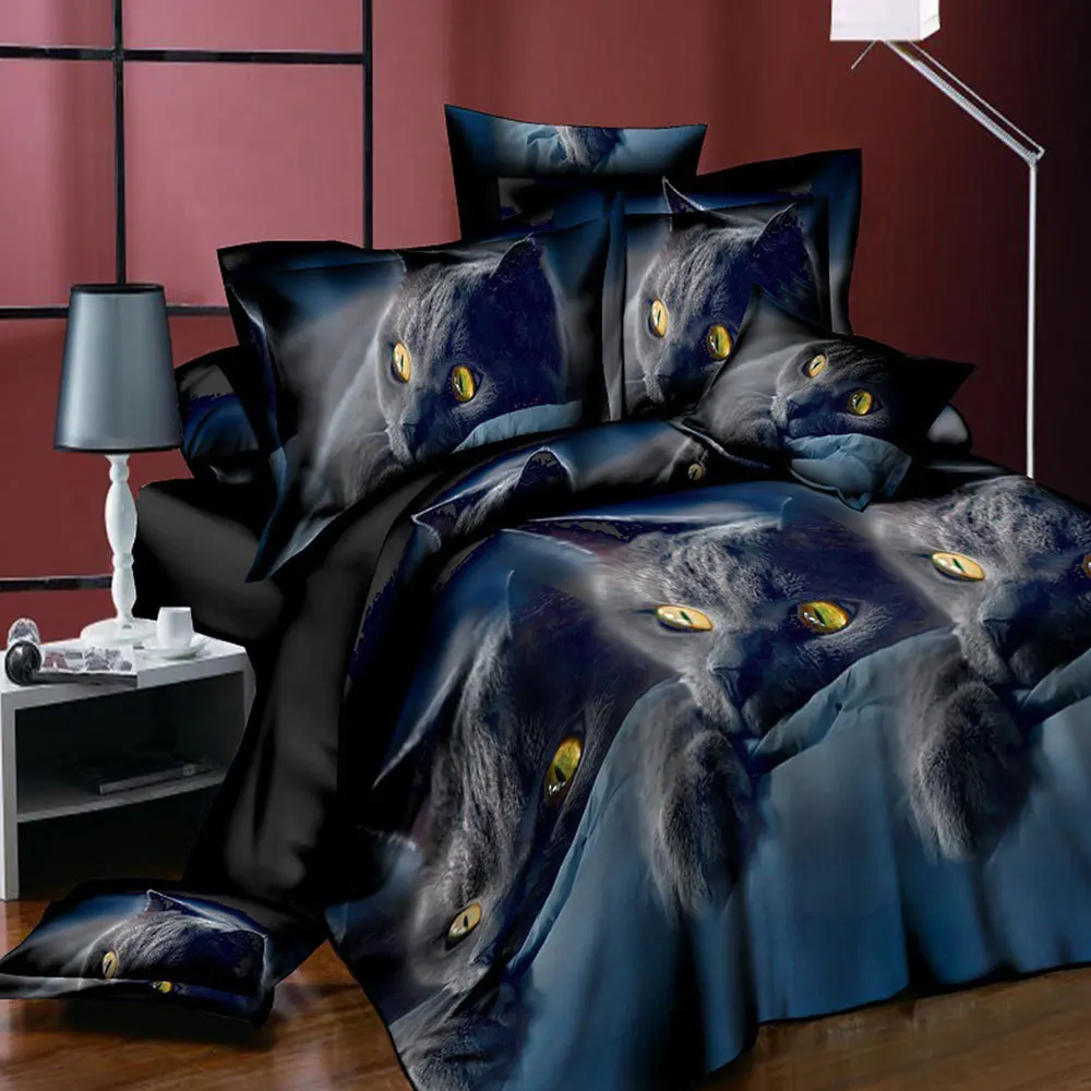 

4pcs Bedding Set 3D Cute Animal Print Room Duvet Cover Bed Sheet Pillowcase