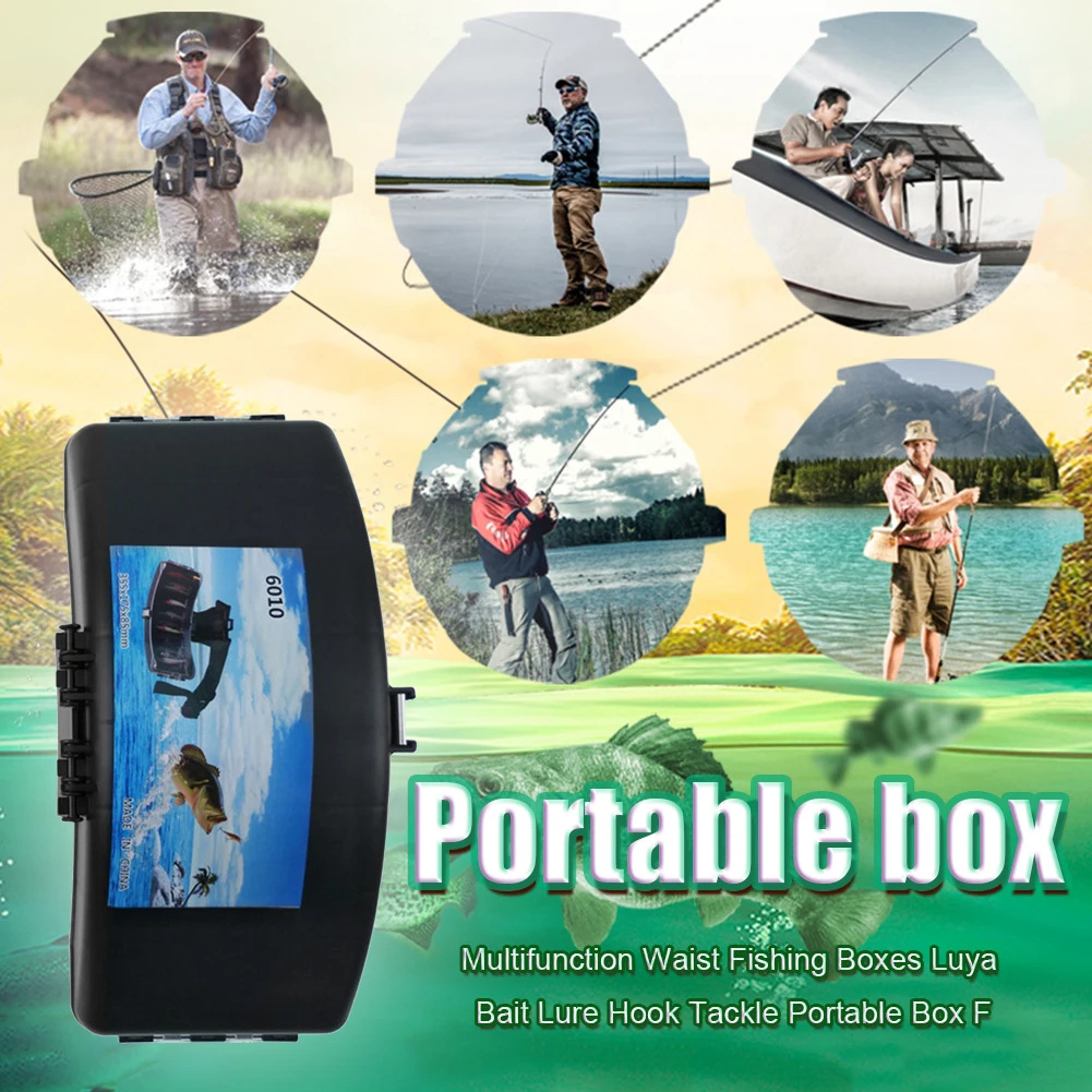

Portable Folding Fishing Box Bait Hook Tackle Waist Carrier Outdoor Portable Easy Fishing Carrying Holder Container