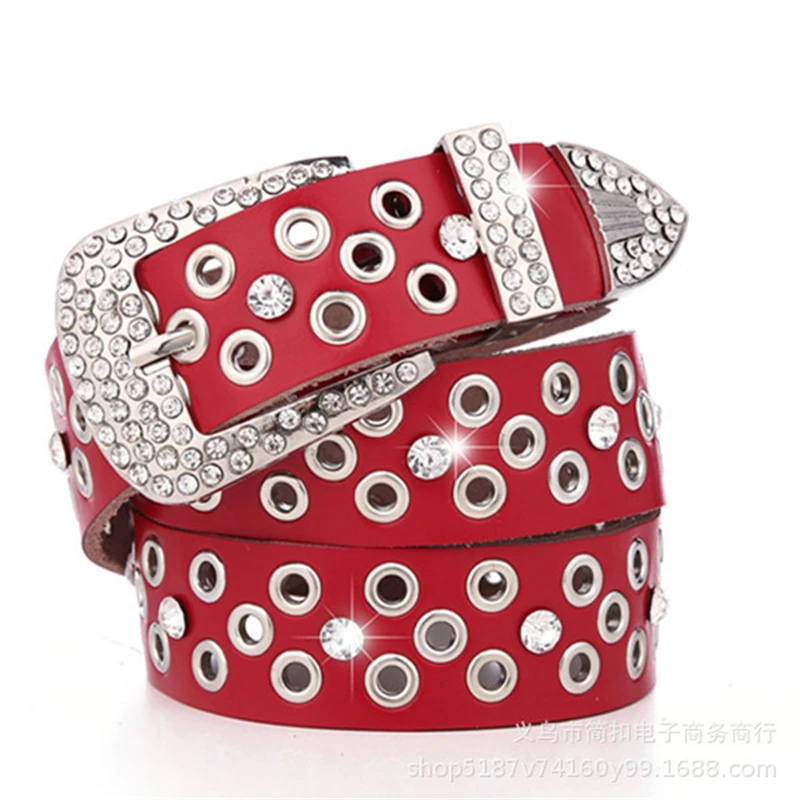 Модные ремни из натуральной кожи со стразами для женщин роскошный широкий ремень