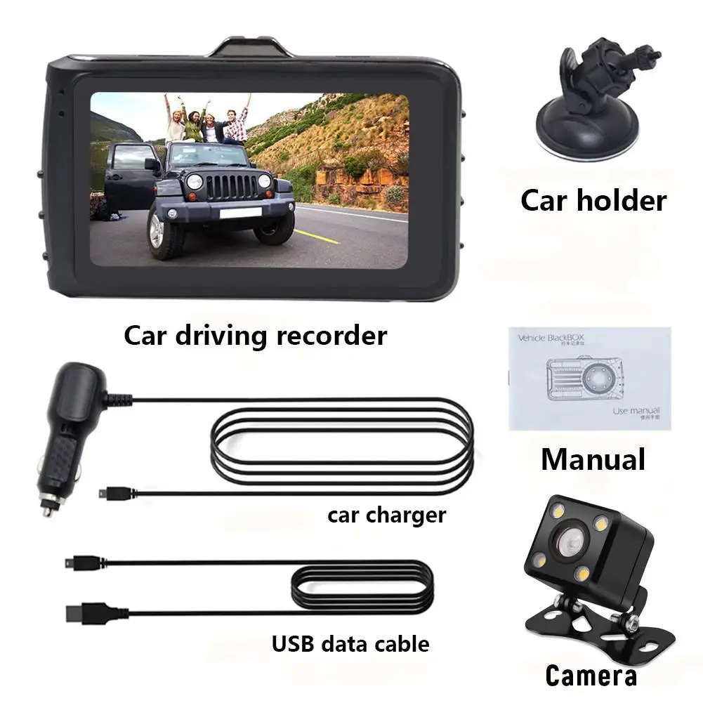 3-дюймовый Автомобильный видеорегистратор 1080P с металлическим корпусом супер