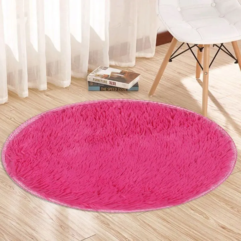 

Round Rug Thick Carpet For Living Room Plush Rug Children Bed Room Fluffy Floor Carpets Window Bedside Home Decor Soft Rugs