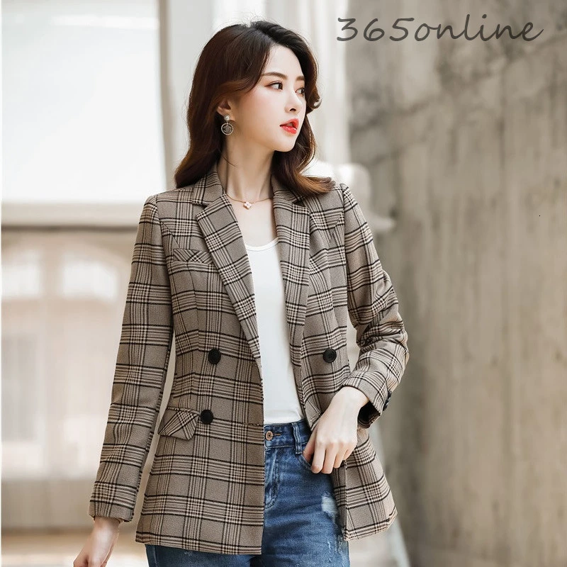 Для женщин с длинным рукавом осень зима двубортный пиджаки куртки пальто