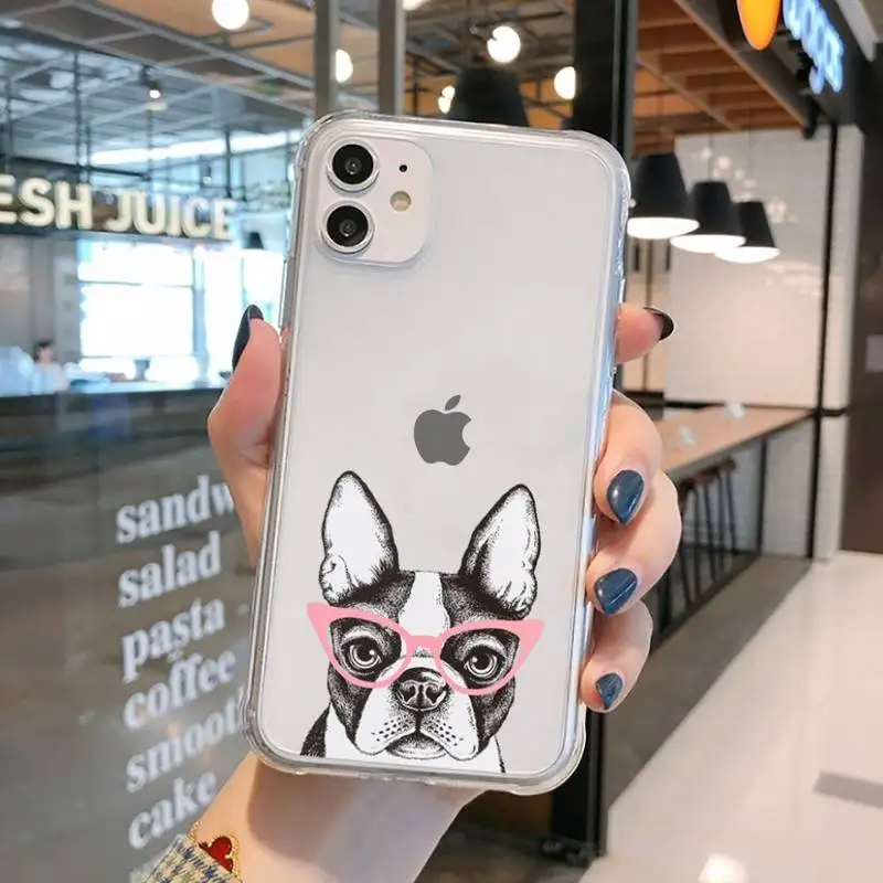 

Cute dog animal Phone Case Transparent for iPhone 11 12 mini pro XS MAX 8 7 6 6S Plus X 5S SE 2020 XR