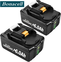 bonacell for makita high capacity 18v 6000mah bl1830 power tools li lon battery replacemen lxt400 bl1815 bl1840 bl1850 bl1860