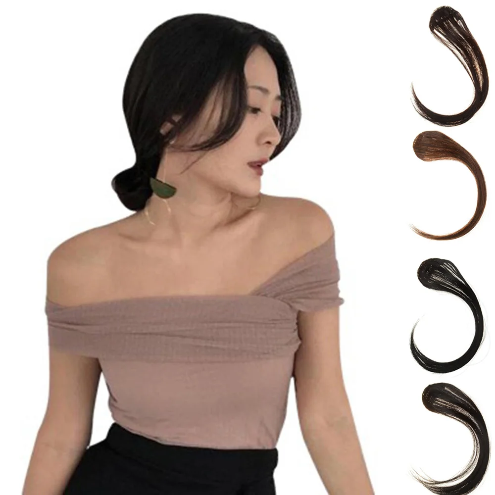 

Synthetic Air Bangs Clip Female Dragon Divided Two Sides Wig Hair Piece Natural Styling Fake Bangs Women Headband Hair Extension