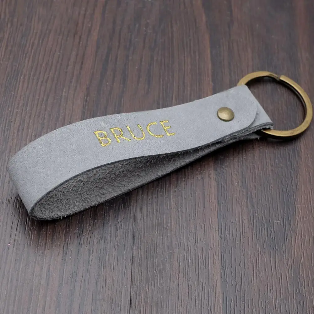 Кожаный брелок для ключей на заказ кожаный в подарочной коробке подарок Него