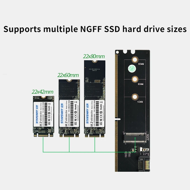M.2 Ngff SSD на SATA адаптер карта DDR2/DDR3 RAM питание NGFF B Ключ конвертер для Win 7/8/10 |