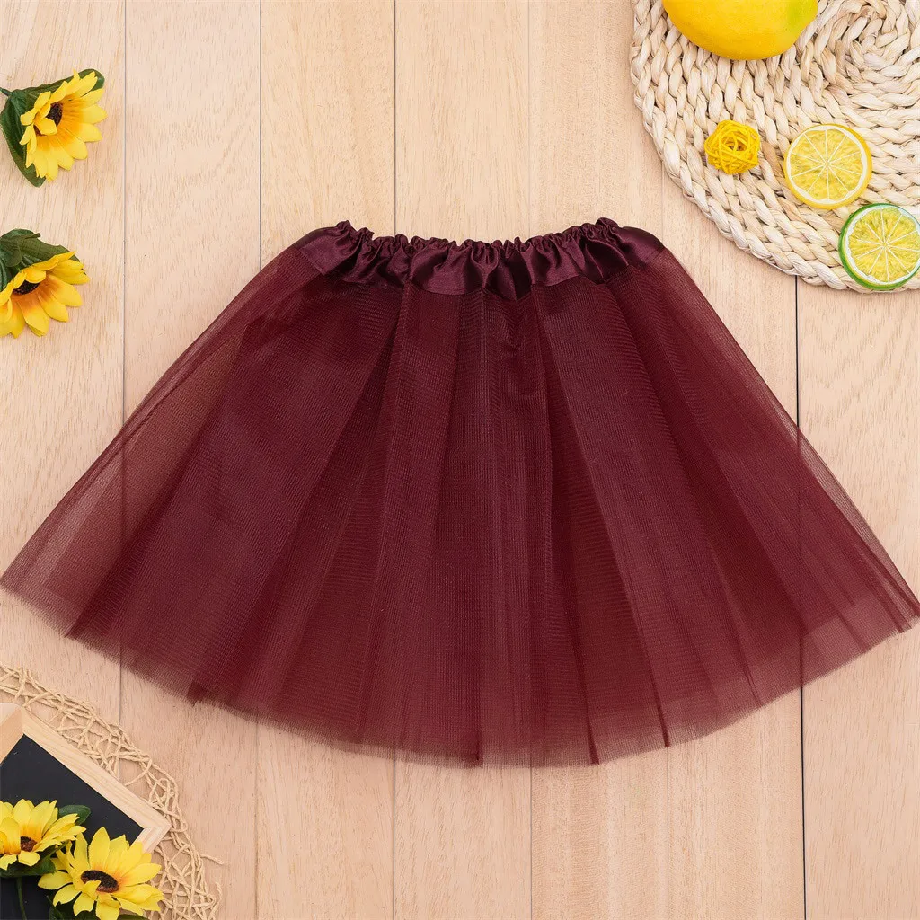 Girls Kids Baby Skirits Dance Solid Elastic Tutu Skirt Pettiskirt Ballet Fancy Costume Sweet And Casual | Мать и ребенок